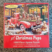 NEW "CHRISTMAS PUPS" 1000 piece puzzle dogs puppies