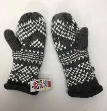 Zella FAIR ISLE KNIT MITTENS, Lined, One Size Fits Most, Chose Black or Gray