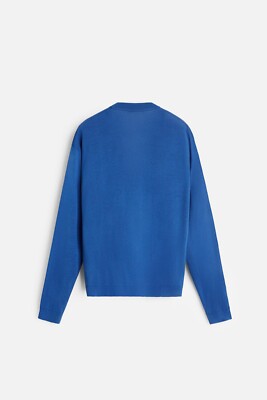 New Zara Origins Silk Cotton Cardigan 5755/312 M Blue sweater