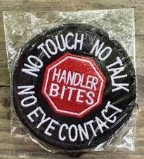 Service Dog No Touch No Talk No Eye Contact Embroidered Removable Patch