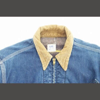 LEE 60s 70s VINTAGE TALON ZIPPER LINED BLANKET DENIM JACKET 191-LB