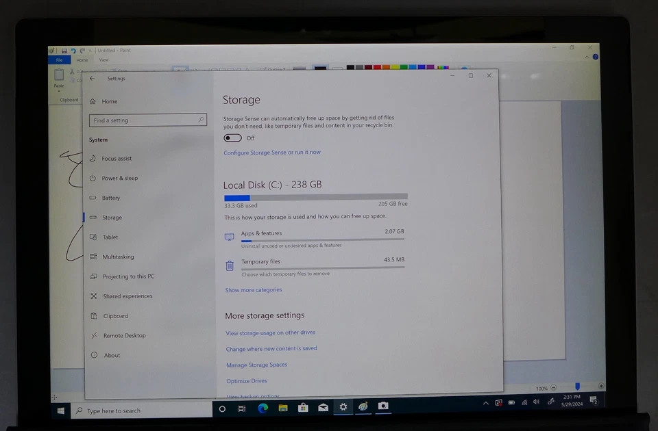 Microsoft Surface pro 4, 13",Silver, Win 10 pro, i5,8GB,256GB-Touch doesn't work - Image 3 of 4