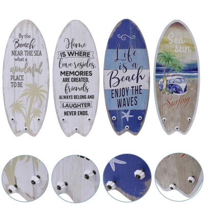100 cm Plankenschild Surfboard mit Kleiderhaken Holzbild Surfbrett Wandbild