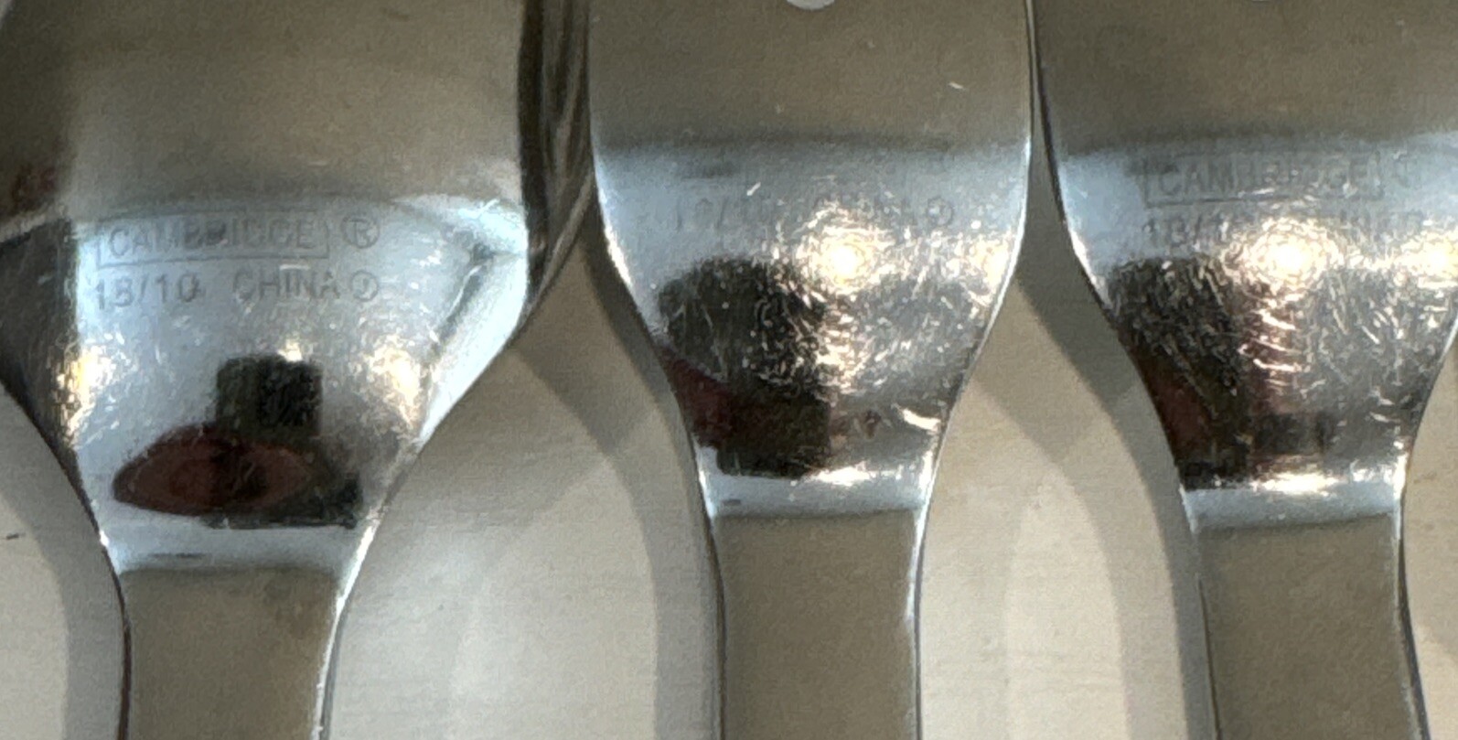 Cambridge Chop Conversation Stainless Flatware Finish - 1 Spoon, 6 Forks - 7 Pcs thumbnail 6