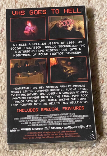 V/H/S/99 on VHS tape! BRAND NEW Shudder Witter Broke Horror Fan horror anthology - Picture 2 of 2