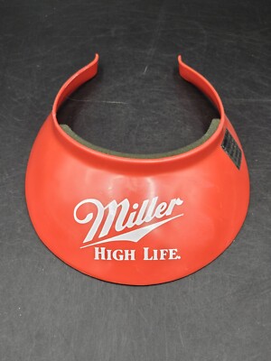 RARE Miller High Life Beer - Red Plastic Comfort Visor 