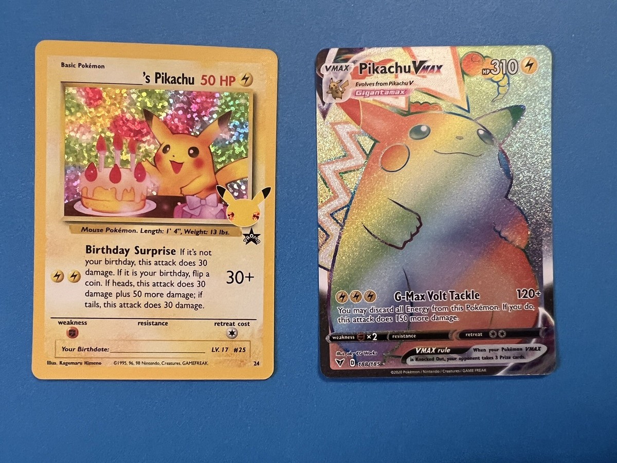 ⭐︎ ＊ｎｉｃｏ＊⭐︎ Pokémon Rainbow Pikachu VMAX Vivid Voltage 188/185 Holo