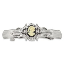 1928 Jewelry - Silver-tone Acrylic Cameo Hair Barrette
