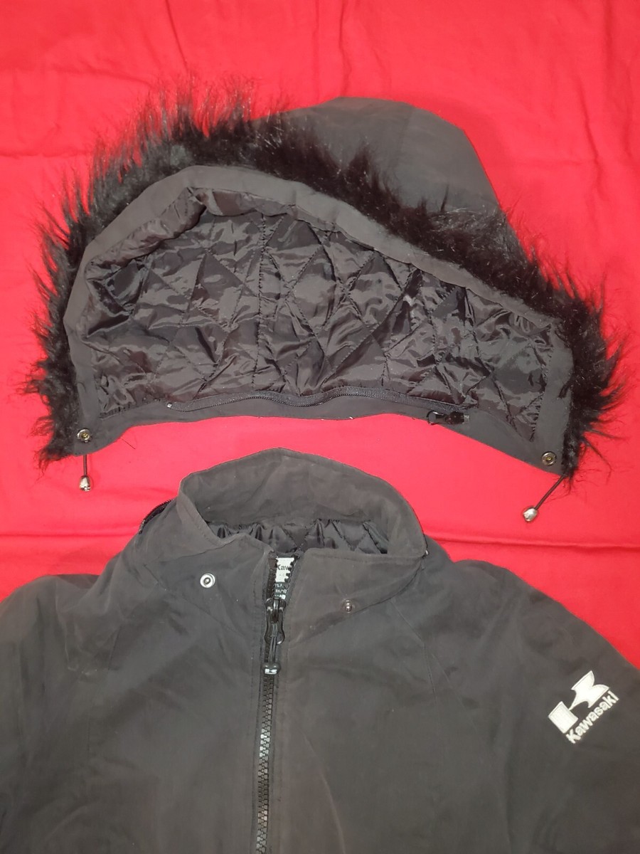 Kawasaki Jacket, Kawi Girl Full Zip Women's Removable Hood Blk Sz