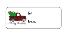 TO FROM GIFT TAGS CHRISTMAS TRUCK ENVELOPE SEALS LABELS STICKERS PARTY FAVORS