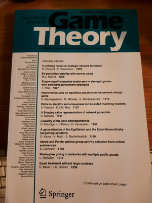 International Journal of Game Theory Spieltherie Vol. 47 Nr 4 11/18 Data-Science