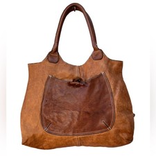 Costanza Rota Large Brown Leather Shoulder Bag, Italian Leather Bag,leather Tote