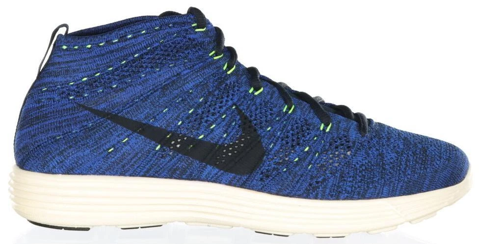 Excellent NIKE Flyknit Lunar 1 Royal Blue Yellow 12.5 US 47.5 EUR Nike Running Shoes Mens 13 Blue Neon Green Flyknit Lunar 2  main image 3