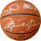 Michael Jordan Larry Bird Magic Johnson Signed Game Basketball UDA & Fanatics