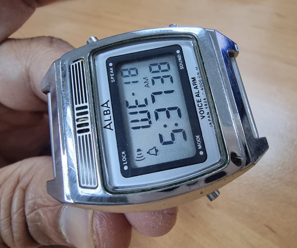 SEIKO ALBA SPEAK TIME VOICE ALARM 腕時計 SEIKO ALBA SPEAK VOICE ALARM Y824-4000 case no.502316, made