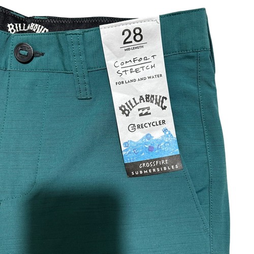 Billabong Mens Size 28 Teal Crossfire Submersibles Board Shorts Swim ~ NWT - Picture 5 of 12