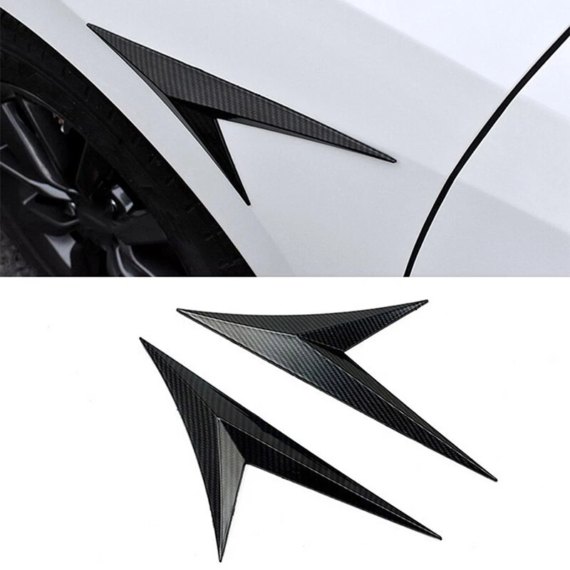 Plastic Carbon Fiber Black Car Side Wing Air Flow Fender Stickers Cover Fit Ford — 第 4/4 张图片