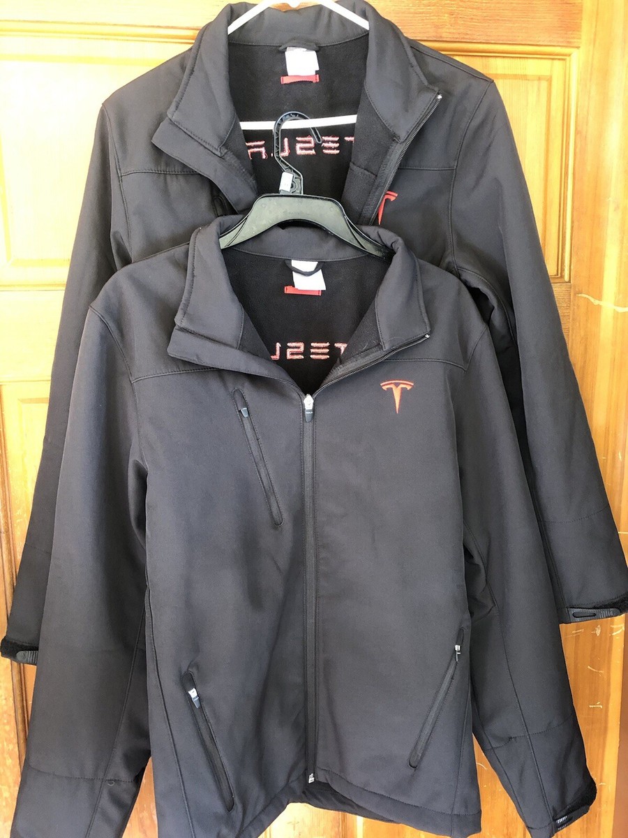 NEW TESLA Corporate Jacket Black w Red Embroidery Shell Full