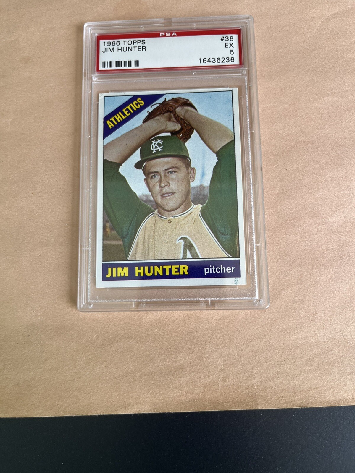 1966 Topps #36 Kansas City Athletics Jim Hunter PSA 5 EX-Condition.