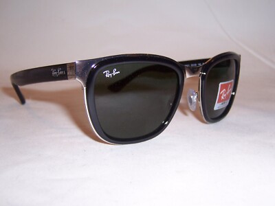 NEW RAYBAN SUNGLASSES CLYDE RB 3709 003/71 BLACK/GREEN 53MM