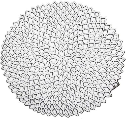 Set of 4 Pack Wedding Christmas Round Vinyl Dining Table Mat Placemat