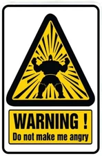 DO NOT MAKE ME ANGRY sign Metal funny man cave house decor H30