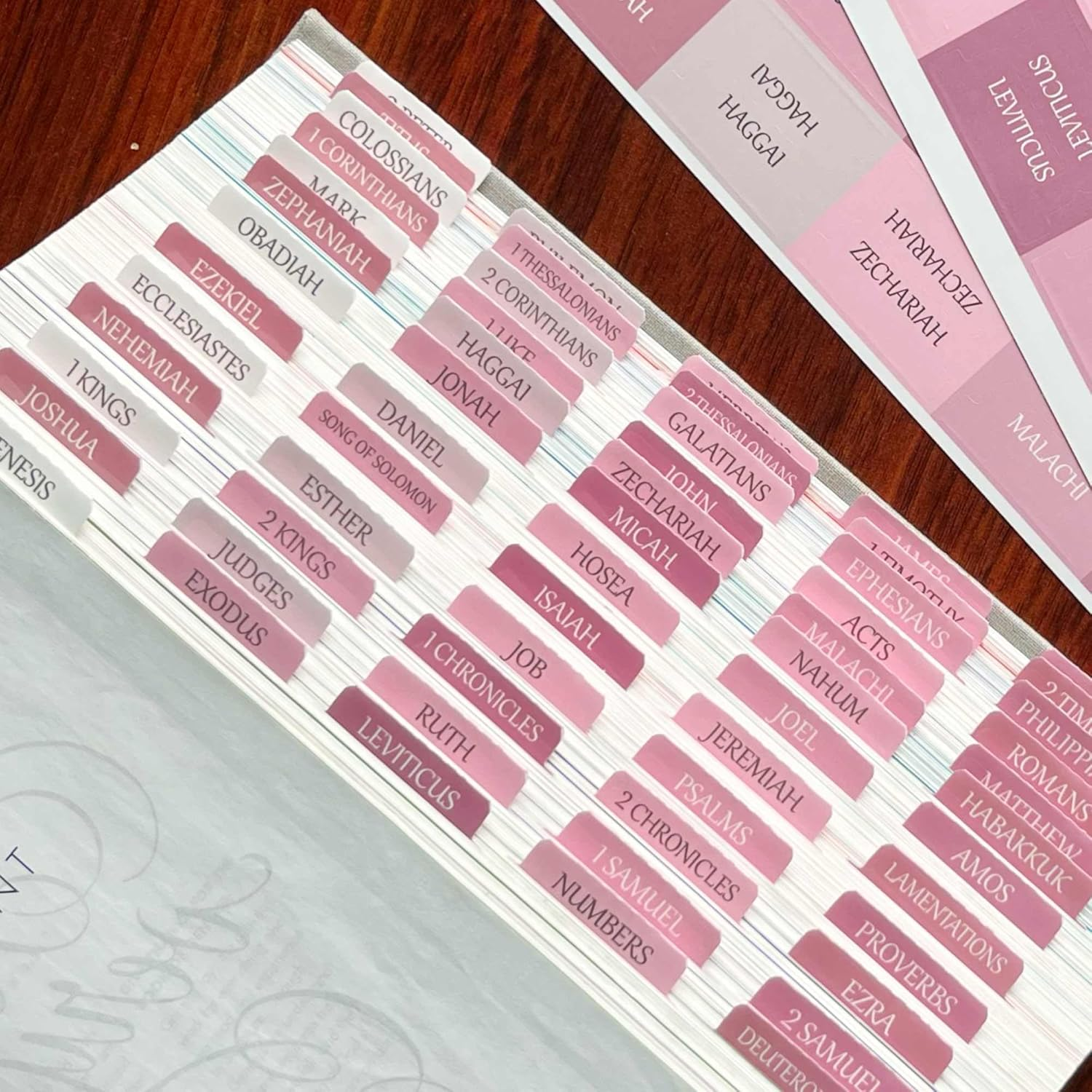 Laminated Bible Tabs with Large Print Stickers for Easy Reading and Application-image