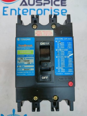 TERASAKI XE100NS 75A 3 POLE CIRCUIT BREAKER