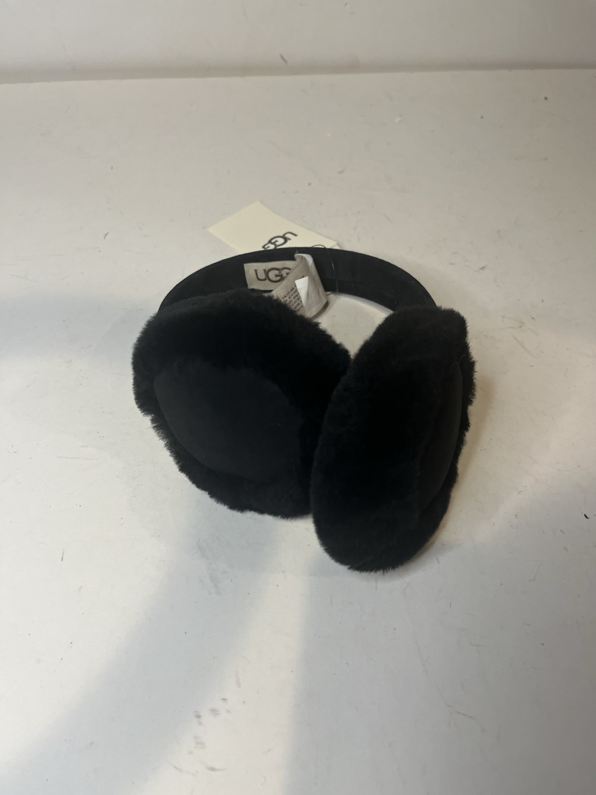 UGG  Black Shearling Sheep Fur Earmuff Real Shearling Sheepskin Australia Winter image 5