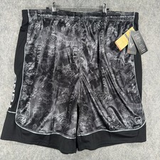 AND1 Shorts Mens 3XL Black Core Graphic Basketball Gym Training Mesh Quick Dry