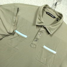 Travis Mathew Polo Shirt Mens XL Gray Short Sleeve Performance Golf Pockets