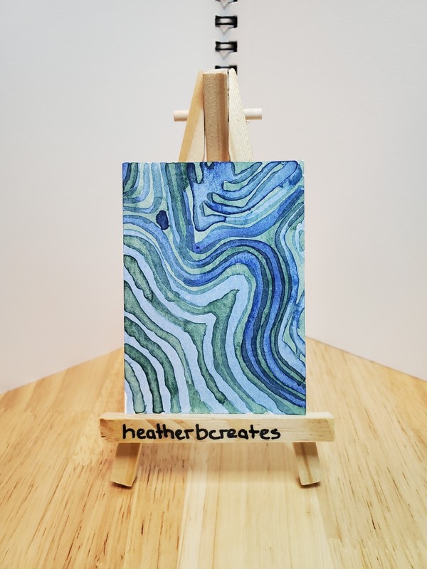 ACEO Original Abstract Acrylic Ink Painting heatherbcreates, Color Meditation 2