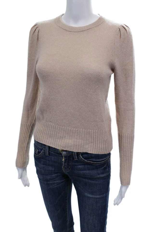 Intermix Womens Wool Long Sleeve Round Neck Pullover Knit Sweater Pink Size PP - Image 2 of 4