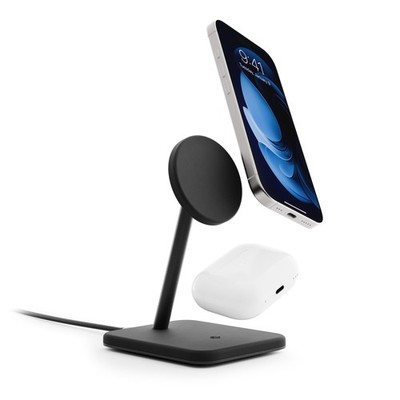 Twelve South HiRise 2 Deluxe 2-in-1 Wireless Charging Station, Black | for Ap...