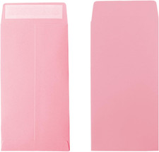 Cash Envelopes 100 Packs 3.5X6.5 Inches, Pink Envelopes, Coin Envelopes, Seed En