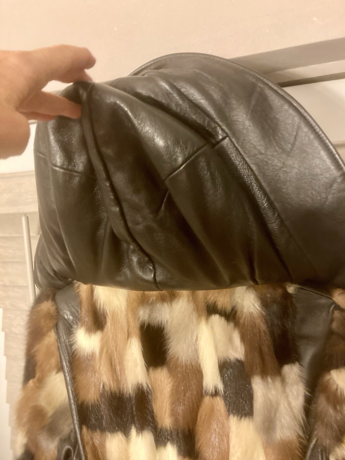 Multi Color Patchwork MINK Jacket Coat w/Leather … - image 7