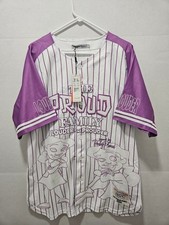 NWT Headgear Classics Adult Baseball Jersey White Purple The Proud Family XL