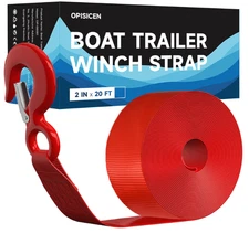 Boat Trailer Winch Strap with Hook 2" X 20'- 10,816Lbs Breaking Strength Heavy D