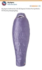 Big Agnes Anthracite 20 Sleeping Bag - Women's Color: Purple Size: Long