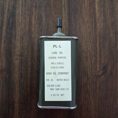 Pl-L Lube Oil General Purpose Bray Oil Company Feb 1966 4 Ounce Full Can