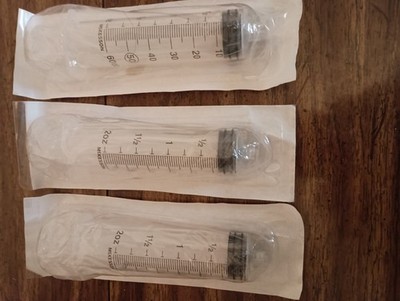 McKesson 60CC/ML Syringes (3) Single Use, Disposable, Sterile Brand New