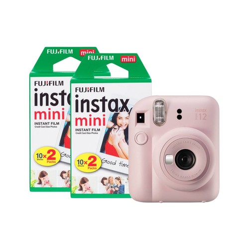 Fujifilm Instax Mini 12 Instant Camera Pink with 40 Shot Film Pack ...
