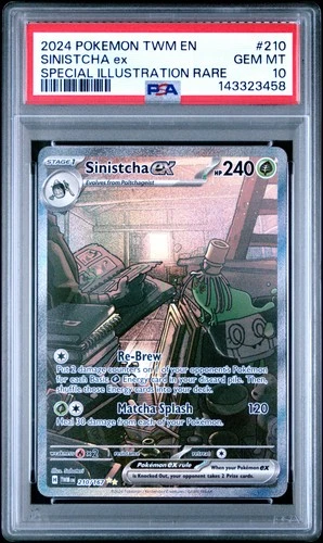 2024 POKEMON TWM EN-TWILIGHT MASQUERADE #210 SINISTCHA EX PSA 10