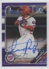 2019 Bowman Chrome Prospects Purple Refractor 242/250 Israel Pineda Auto 02v4