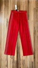 NWT PINKO Flessibile Side Stripe Slit Hem Trousers Red IT 42