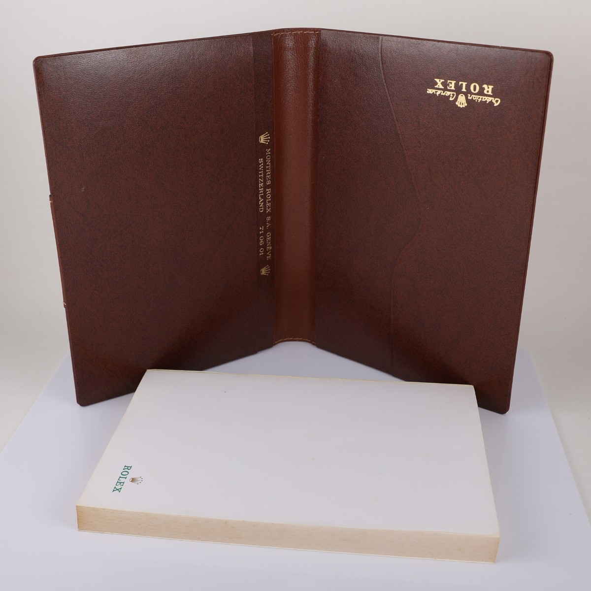 A*G様 未使用品　ROLEX レザー　手帳　スケジュール帳　キャメル　ブラウン Original Vintage Rolex Day-Date Brown Leather Notebook Notepad