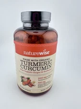 NatureWise, Organic Turmeric Curcumin, 180 Vegan Capsules