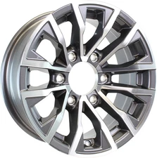 eCustomrim Aluminum Trailer Wheel 16X6 16 X 6 6 Lug 5.5 Center Edge Gun Metal