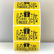 "Free Gift Inside " Pink Stickers - Cute Packaging Labels for Customer Orders