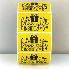"Free Gift Inside!" Pink Stickers - Cute Packaging Labels for Customer Orders